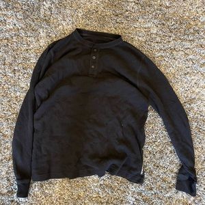 Large Black Men’s Pyjama Long Sleeve Shirt